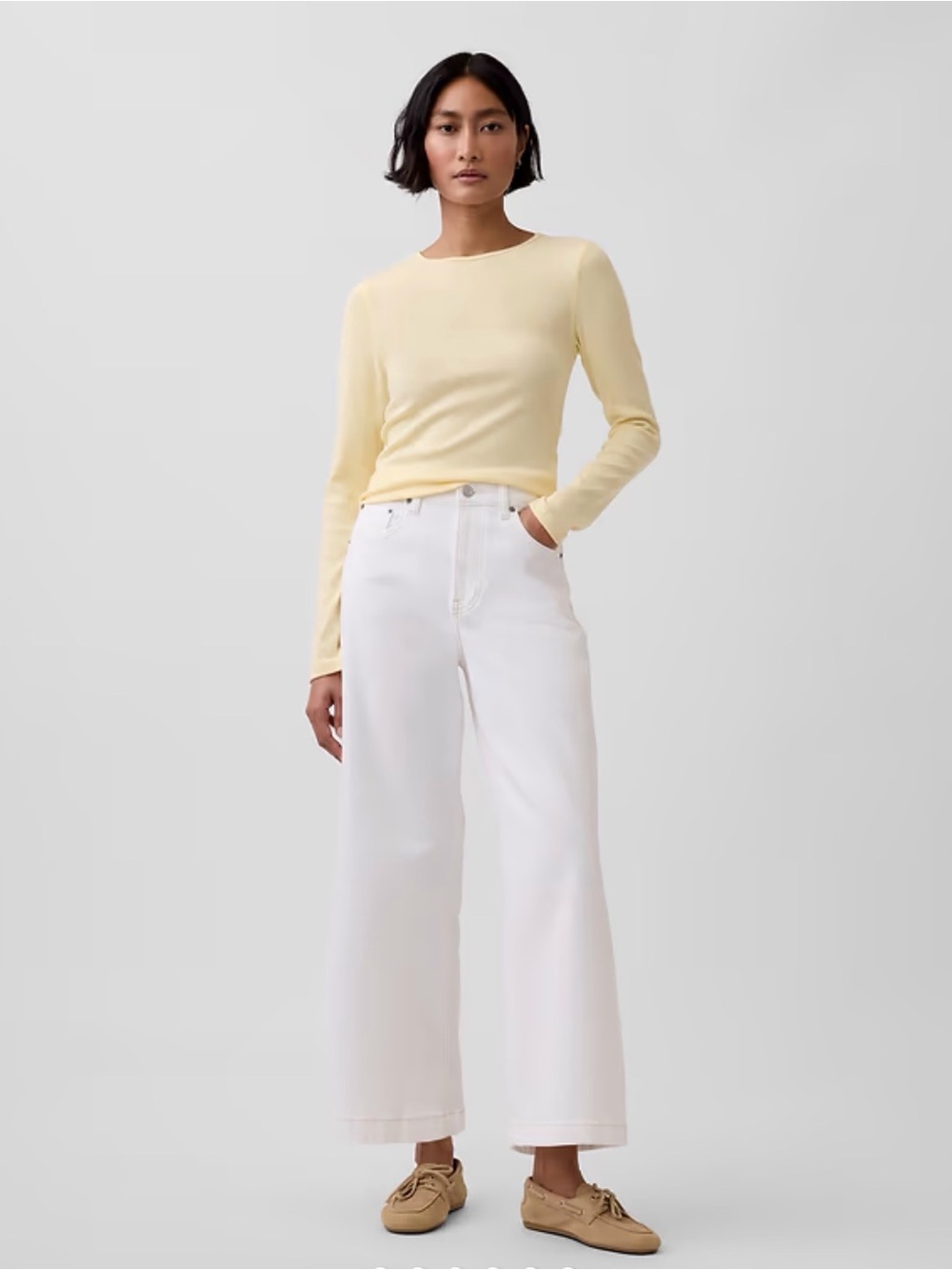 GAP Wide-Leg White Jeans